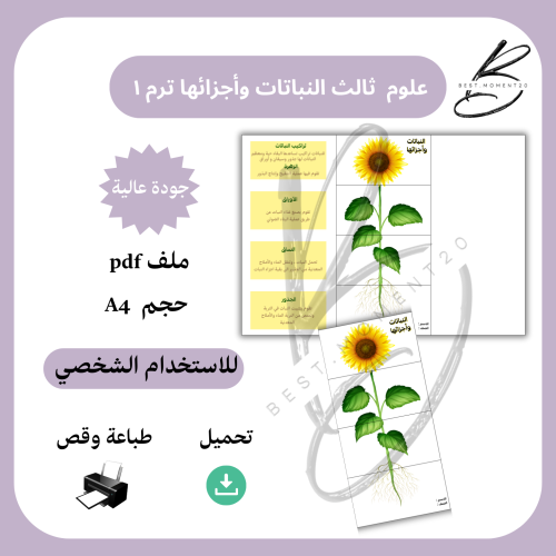 علوم ثالث النباتات وأجزائها الترم ١