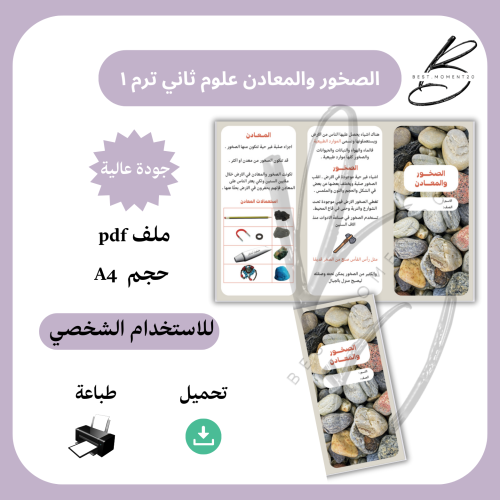 الصخور والمعادن علوم ثاني ترم ١