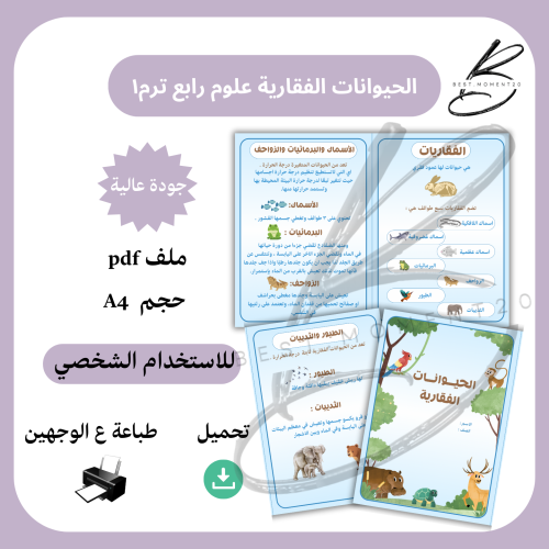 الحيوانات الفقارية علوم رابع ترم ١