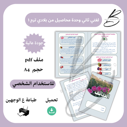 محاصيل من بلادي ( الطائف) لغتي ثاني الترم ١