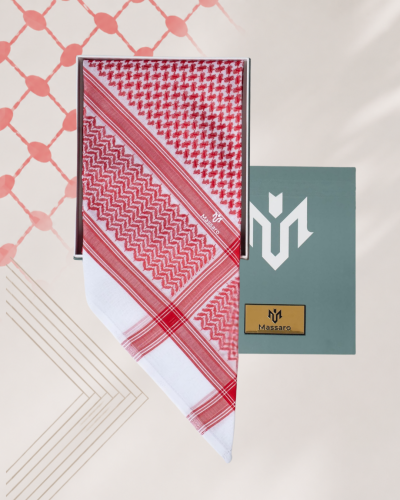 شماغ ماسارو احمر مميز خطوط