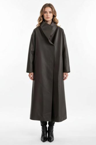 ESPRESSO LEATHER COAT
