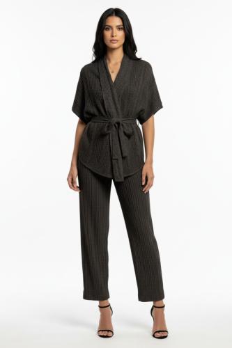CHARCOAL GRAY KIMONO TOP