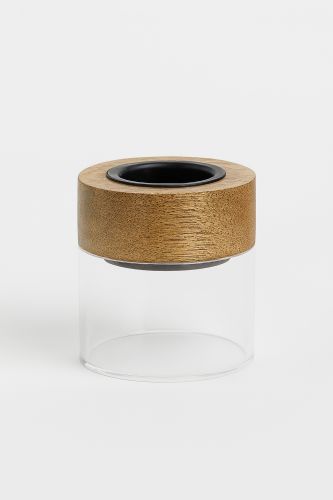 Round wooden incense holder