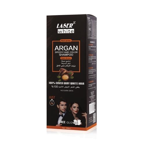 ليزر وايت شامبو أرجان صبغة بني غامق 200مل