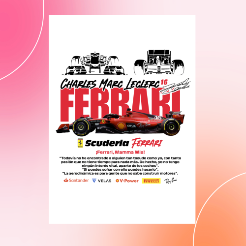 لوحة معدنية فراري ـ ابيض