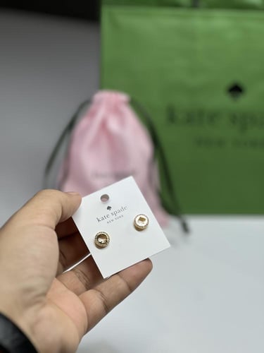 كيت سبيد حلق ذهبي بكرستال