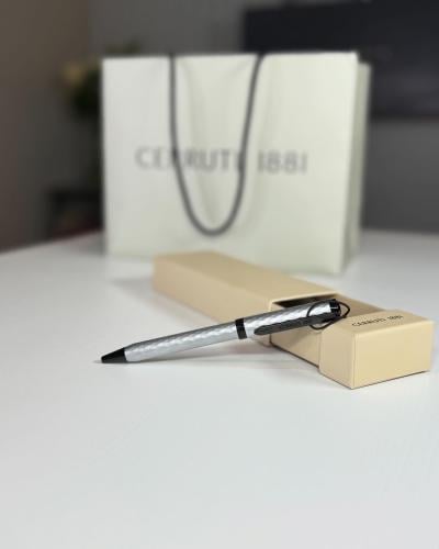 قلم شروتي فضي بتصميم ثلاثي الابعاد cerruti man pen...