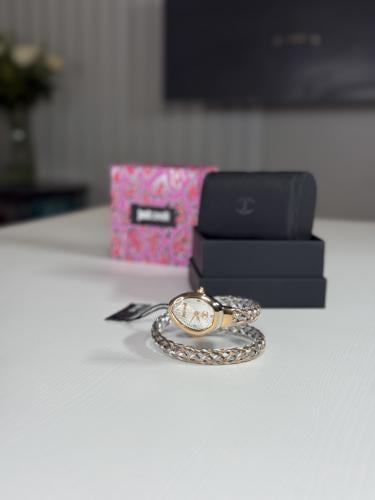 ساعة جست كافالي بشكل ثعبان بلون ذهبي وروز قولد - j...