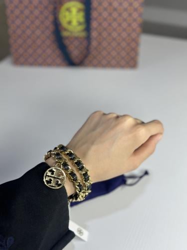 ٢ في١ اسوار توري برتش دبل راب لوقو/ سلسله- اسود/ ذ...