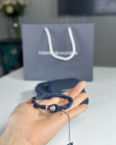 اسوار تومي Tommy Hilfiger Blue fabric bracelet رجا...
