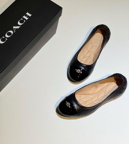 فلات كوتش جلد تب- اسود مقاس 36.5 اوربي او 6 امريكي