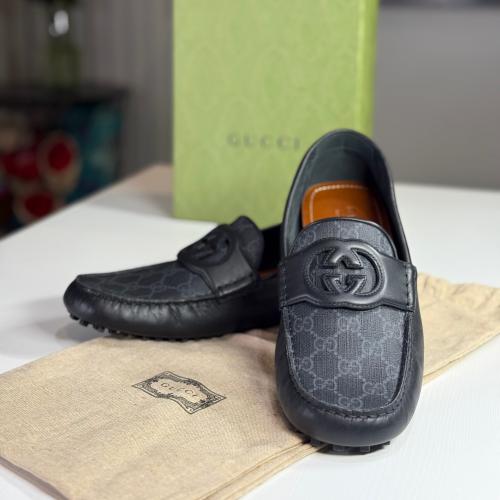 لوفر رسمي قوتشي سجنشر انترلوك Gucci Square Toe Lea...