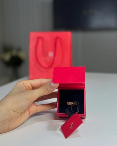 خاتم كارولينا CH Gold chain ring شين لوقو ذهبي مقا...