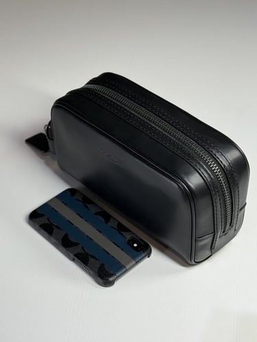 كوتش سمول ترفل كت اسود جلد طبيعي