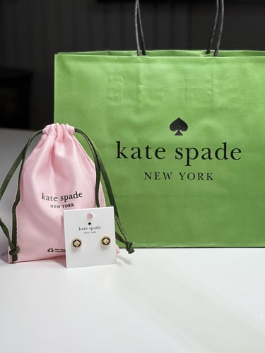 كيت سبيد حلق ذهبي بكرستال