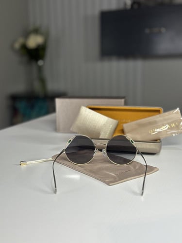 نظارة بولقاري بهيكل خفيف من الستيل وتصميم دائري فخ...