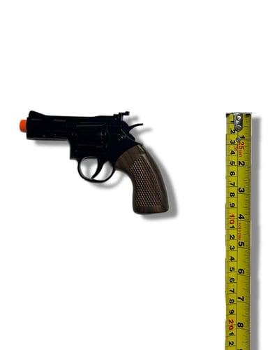 مسدس لعبة حديد طرطعان مقاس ربع أسود وبني