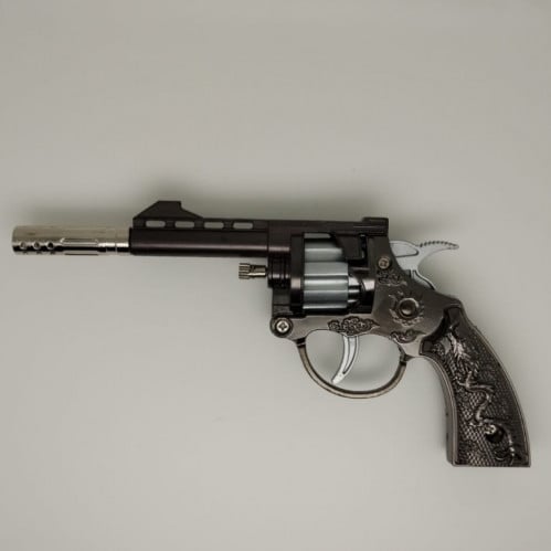 مسدس محاله ربع حديد مع كاتم اسود رمادي