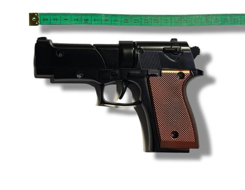مسدس لعبة حديد طرطعان طراز جلوك أسود وخشبي