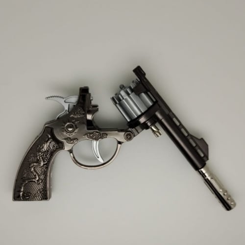 مسدس محاله ربع حديد مع كاتم اسود رمادي