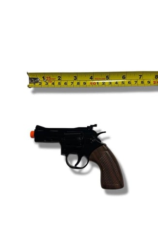 مسدس لعبة حديد طرطعان مقاس ربع أسود وبني