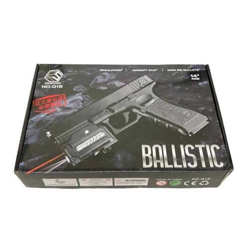 مسدس جلوك مع كشاف وليزر اسود خرز 6مل