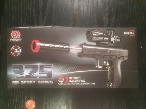 بندقية خرز مائي وصلب مع كاتم