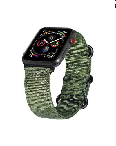 موربلس سوار ساعة ابل قماش أخضر42/44