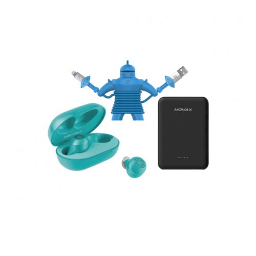 موماكس بكج بطارية 5000 + سماعة بلوتوث +سلك شاحن جي...