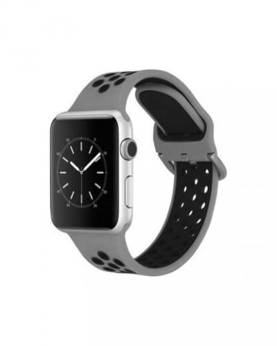 موريلس سوار ساعة ابل منقوش رصاصي واسود42/44