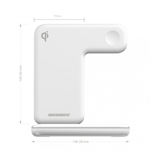 روكروز شاحن لاسلكي 3 في 1 ابيض