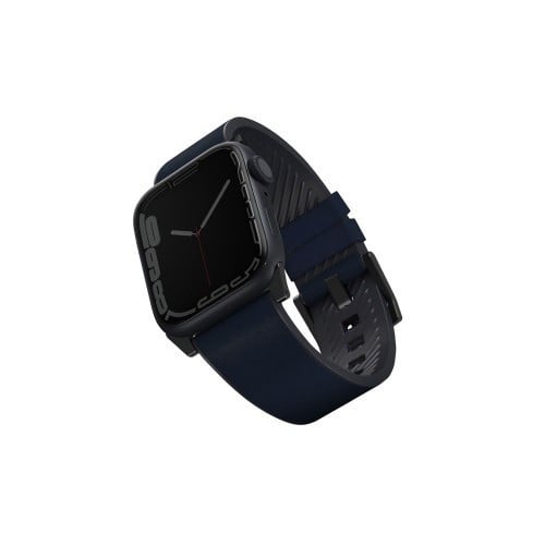 يونيك سير جلد كحلي مقاوم للماء لساعة أبل مقاس 45m