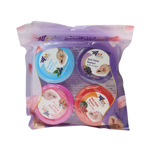 مزيل مناكير متنوع من ماكس اليجانس - 4 حبة