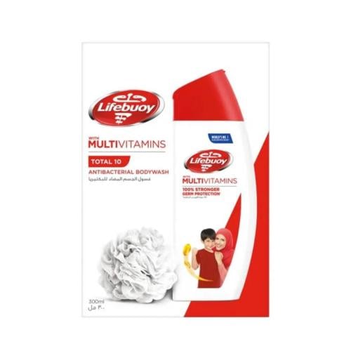 غسول جسم مع ليفه من لايف بوي 300 مل