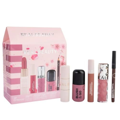 مجموعة مكياج للشفاه والخدود من ريل بيوتي - 5 قطع