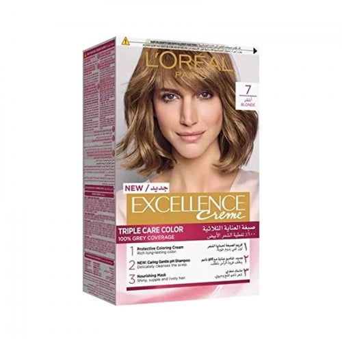 صبغة شعر كريم اكسلانس 7 اشقر من لوريال باريس 192 م...