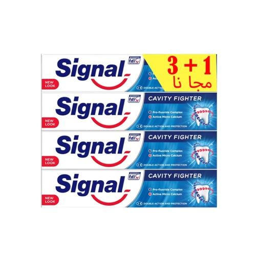معجون اسنان مكافح للتسوس من سيجنال - 4 قطع - 75 مل