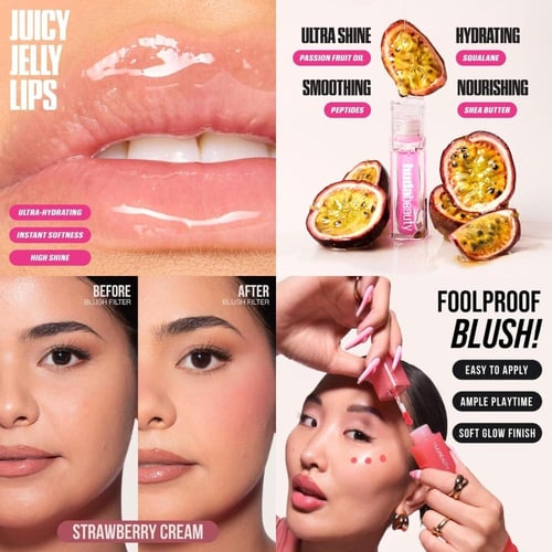 مجموعة ثنائية للخدود والشفاه من هدى بيوتي - بنكهة...