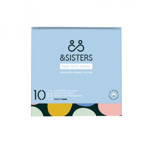 فوط قطنية قطن عضوي بالاجنحة اند سيسترز 10حبات - تد...