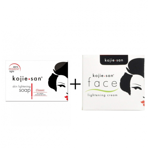 مجموعة كريم الوجه وصابون التفتيح من كوجي سان