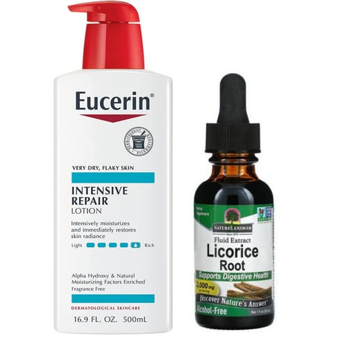 مجموعة عرق السوس و لوشن يوسيرين للترطيب ومعالج الج...