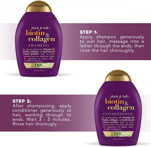 شامبو البيوتين والكولاجين من او جي اكس 384 ml