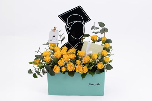 بوكس ورد فاصلة نجاحكم ورد - أصفر