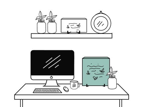 لوحة المنزل عندما تدأ الحكايات