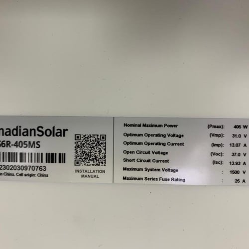 لوح طاقة 405 وات كنديان هاف كت سيل -24فولت