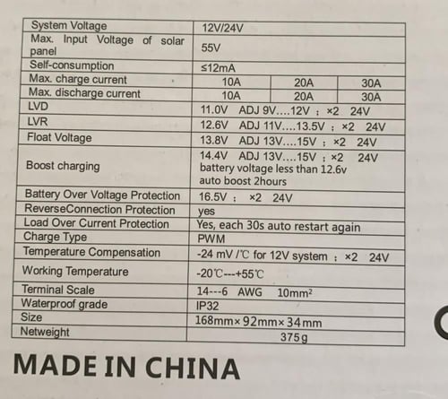 منظم طاقة شمسية 20امبير SD عالي الجودة 24/12فولت