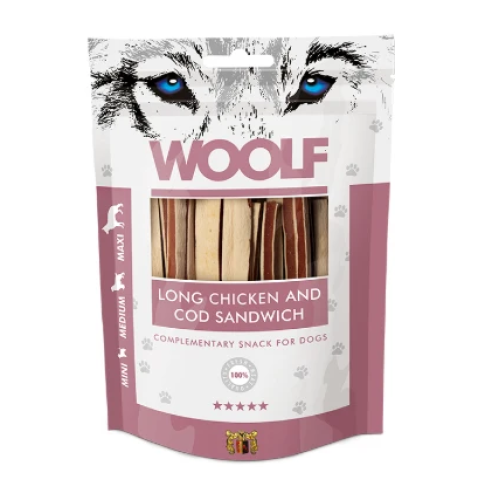 Wolf Chicken & Fish Sandwich Treats for Dogs 100g