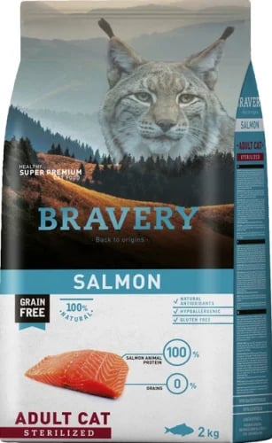 Prefree Salmon Dry Food for Neutered Cats, Grain-Free, 2 kg