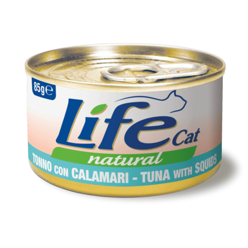 لايف كات اكل قطط رطب بالتونة والحبار 85g